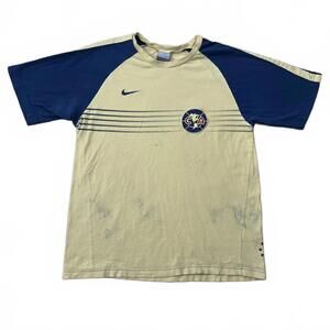 Vintage Club America Nike Mens Yellow T Shirt Football Size Medium